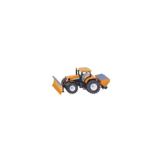 1:50 Siku Tractor With Snow Plough And Salt Spreader - 150 Super New Holl - siku 150 tractor snow salt super new holland ploughing plate 2940