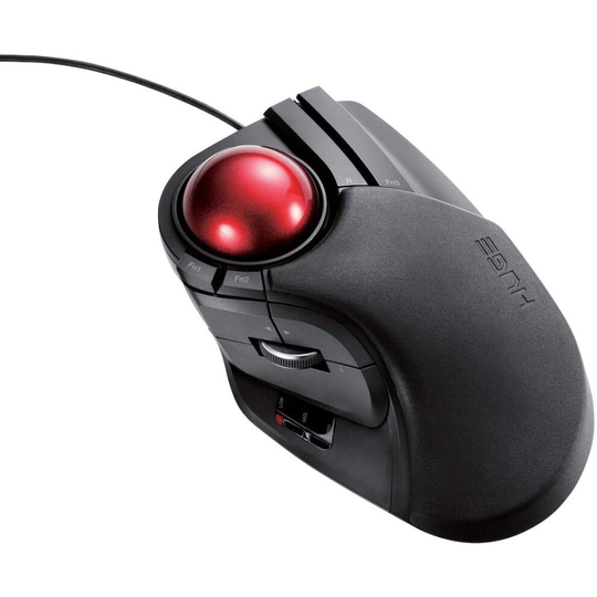 ELECOM Wired Finger-operated Large size Trackball Mouse 8-Button Function with Smooth Tracking, Precision Optical Gaming Sensor Palm Rest At