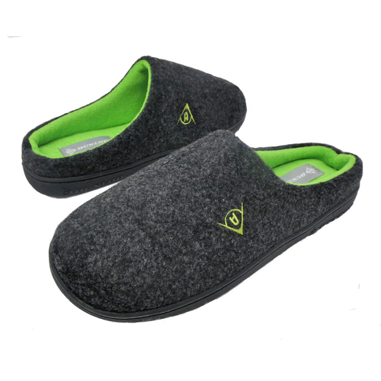 (11, Charcoal) Dunlop Houston Men's Memory Foam Mule Slippers