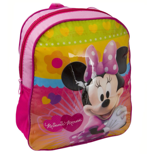 (Minnie Mouse - Pink Hearts) School Kids Boys Girls Lunch Picnic Bag Rucksack