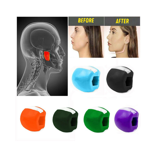 (Grey) 3Pcs Small Face Fitness Ball Facial Jaw Exerciser