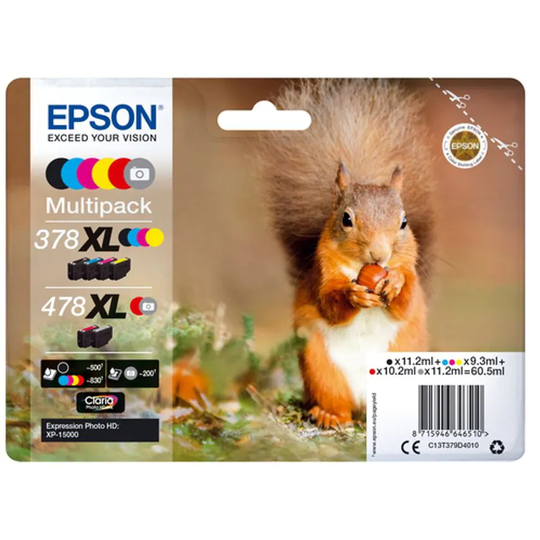 Epson Ink Low Volume Multi 6-Colours 478XL Claria Photo H