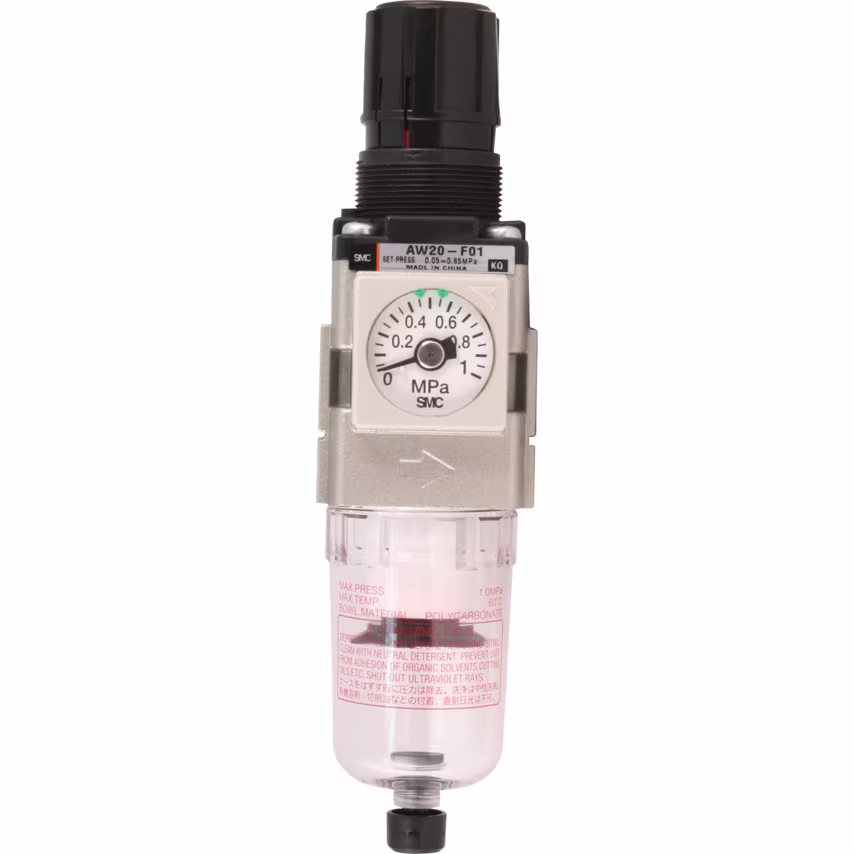 SMC AW40-F06E FRL Manual Drain C/W Gauge G3/4