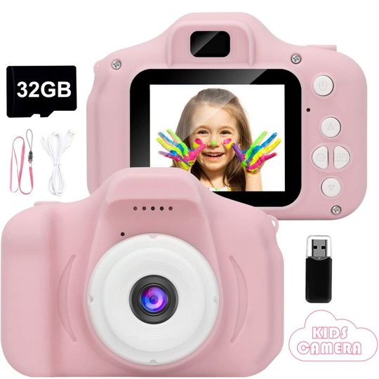 (Pink) Mini Digital Kids Camera HD 1080P LCD Camera Toy