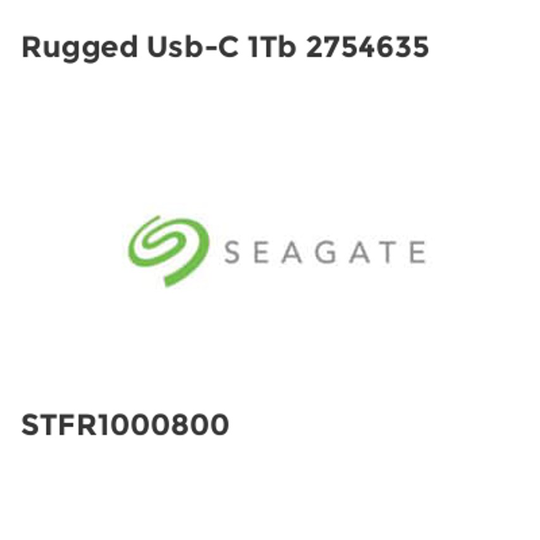 Seagate Rugged Usb-C 1Tb 2754635- you get 2