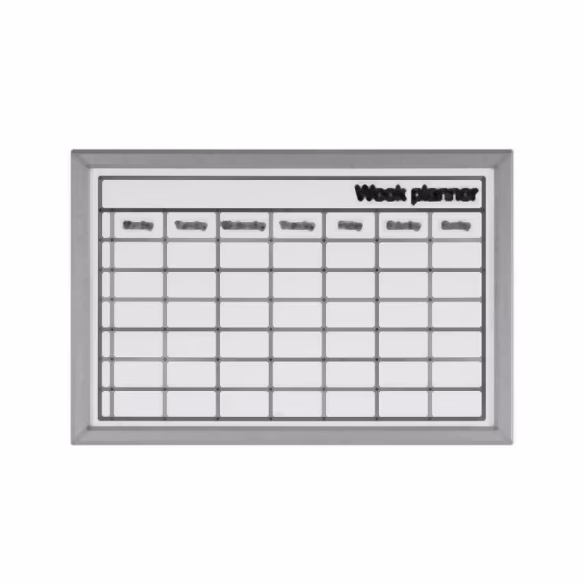 Bi Office Twelve Month Magnetic Annual Planner - 600MM X 900MM Aluminium Frame