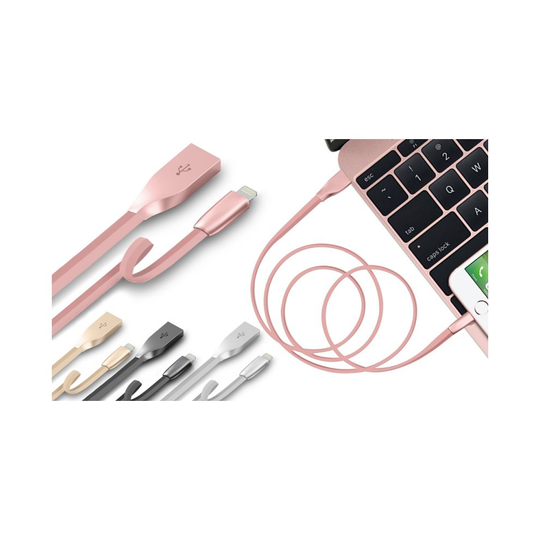 (Space Grey, 1m) AQ Spring Zinc Alloy Cable iPhone Cable