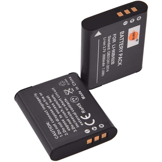 DSTE® 2x Li-90B Rechargerable Li-ion Battery for Olympus SH-1 SH-50 iHS SH-60 SP-100 SP-100EE Tough TG-1 iHS Tough TG-2 iHS Tough TG-3 XZ-2 iHS