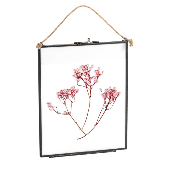 Nicola Spring Hanging Metal Photo Frame - Vintage Metal Floating Glass Picture Wall Display - 8" x 10" - Black