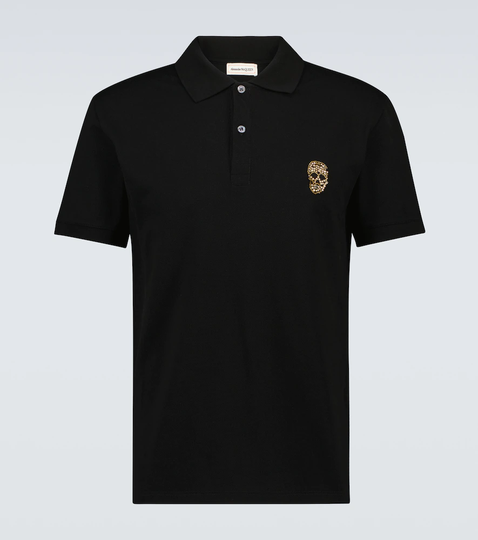 Embroidered cotton polo shirt