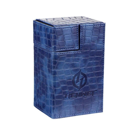 (Blue) Double Deck trading Cards storage Box for yugioh, pokemon cards TCG etc.