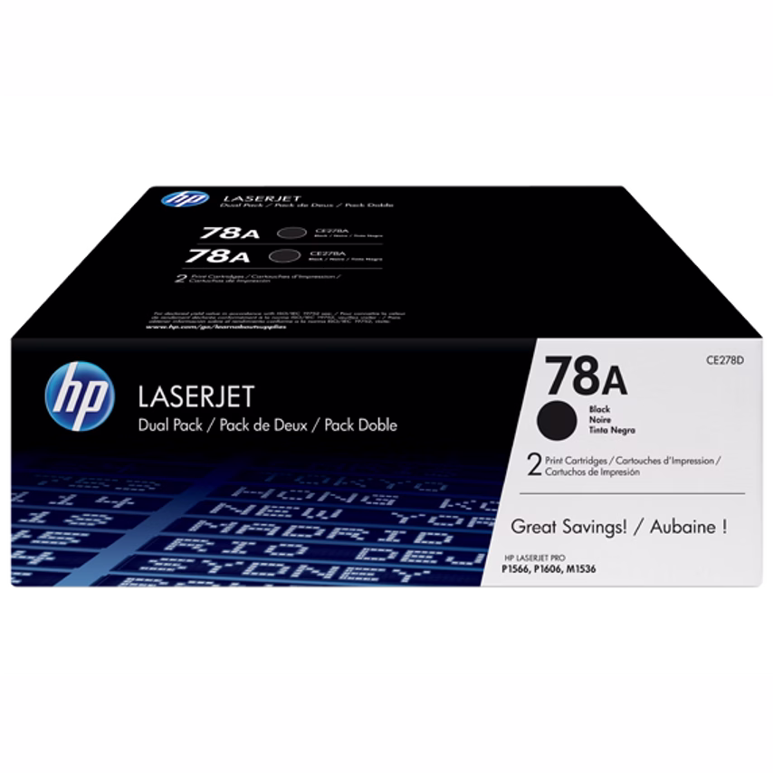 HP 78A Black Standard Capacity Toner 2.1K pages Twinpack for LaserJet M1236/P156