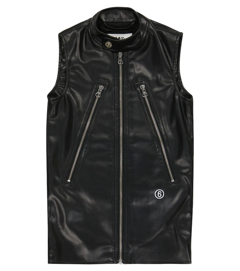 Faux-leather dress