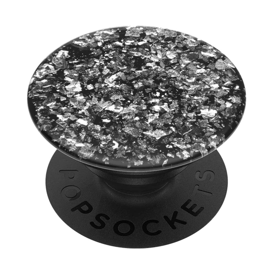 (Foil Confetti Silver) PopSockets Swappable Expanding Grip for Smartphone