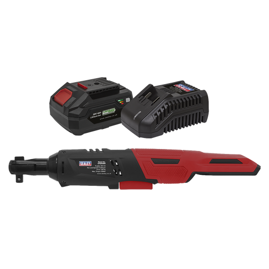 Sealey Cordless Ratchet Wrench Kit 3/8"Sq. Drive 60nm 20V 4AH