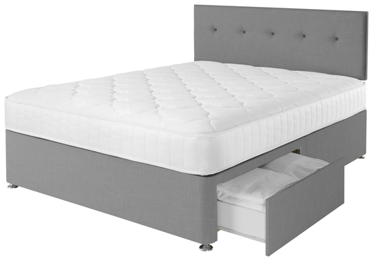 Argos Home Dalham Grey Memory 2 Drawer Divan - Double
