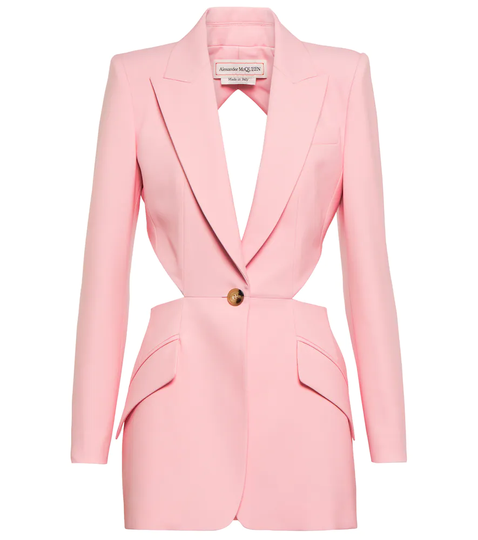 Cutout wool blazer