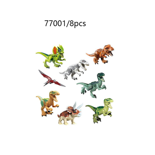 (Set2-8PCS) 8x Jurassic World Park Dinosaur Building Blocks Figure Toy
