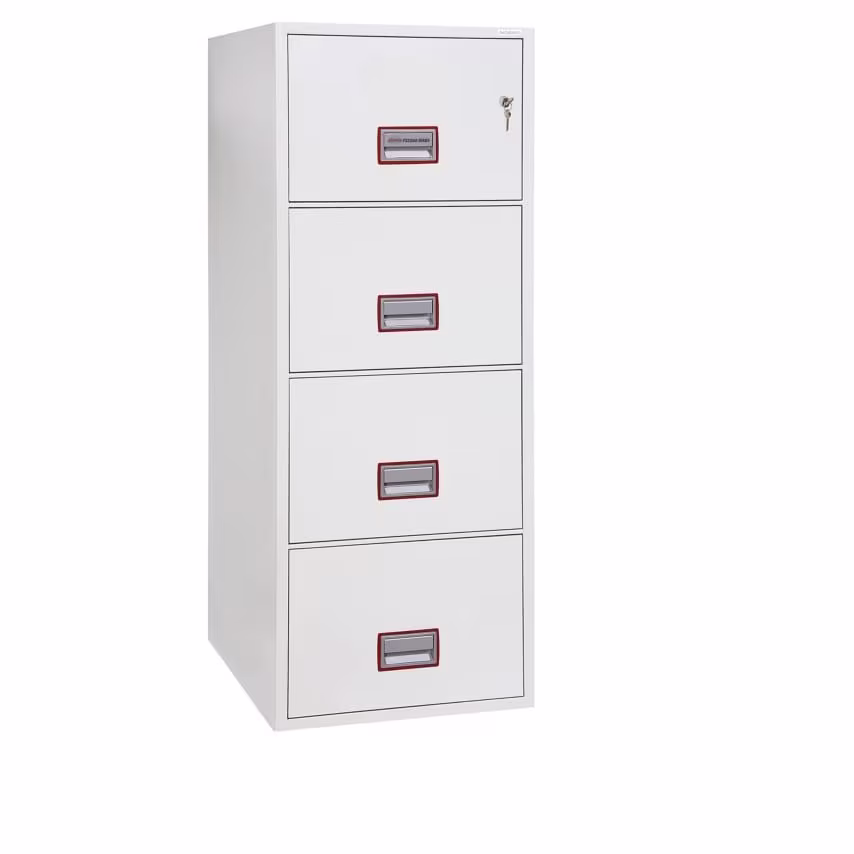Phoenix Safe World Class Vertical Fire File FS2264K 4 Drawer Filing Cabinet with