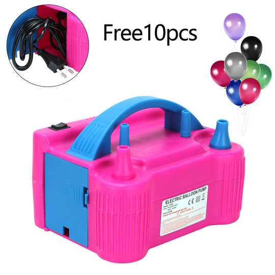 600W Portable Electric Pump Party Balloon Inflator Air Blower Dual Nozzles UK