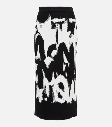 Logo midi skirt