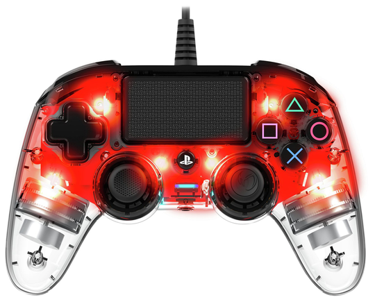 Nacon Official PS4 Wired Controller - Clear Red