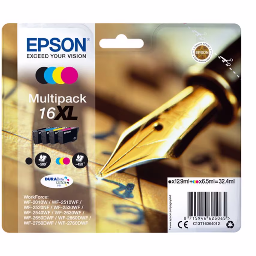 Epson Ink Cartridge Black/Colour 16Xl- you get 3