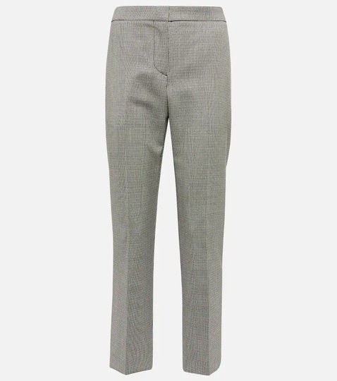 Mid-rise straight wool pants