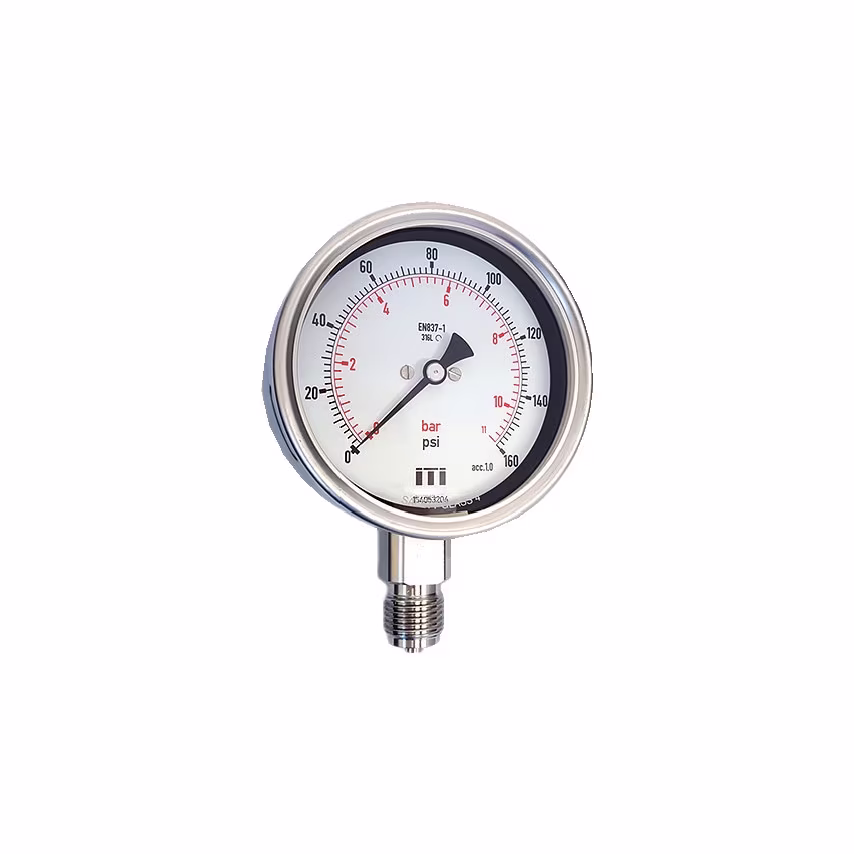RCH100-3V 100mm -30" HG SS VACUUM GAUGE