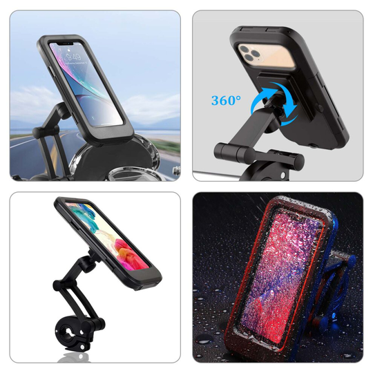 Bicycle Motor 360° Waterproof Phone Mount Holder For All Mobile Phones