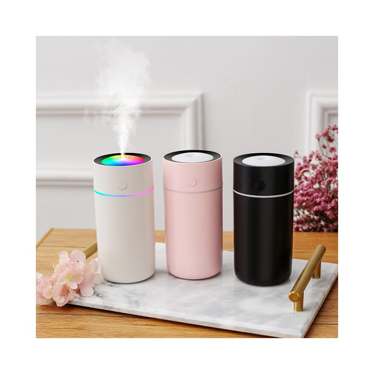 (Pink) 320ml Essential Oil Humidifier Diffuser For Car Home Fragrance Diffusers With Colorful Night Light