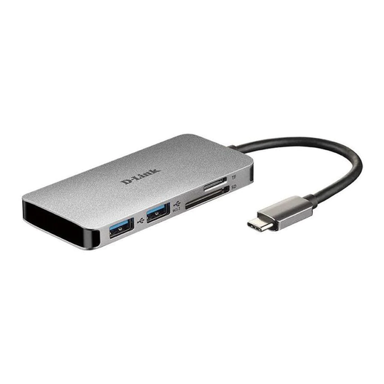 D-Link D Link 6 n1 USB C Ultra HD 4K Dock with HDMI Card Reader and Power Delive