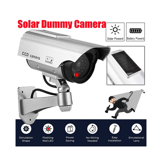 Solar Powered Dummy Camera CCTV Security Surveillance Cam Fake IR LED