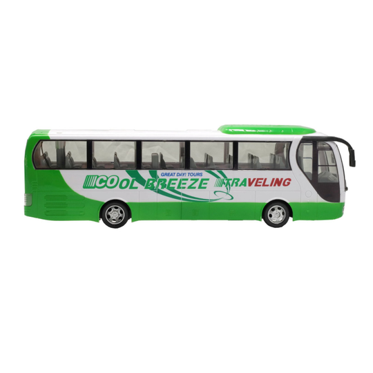 (WHITE/GREEN) 2.4GHz RC Tourist Bus RC Radio Remote Control LED Bus Music & Lights Dynamic Bus Speed