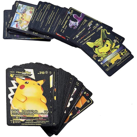 (55PCS Black) Pokemon Cards Vmax TCG GX EX Cards Toys Gifts