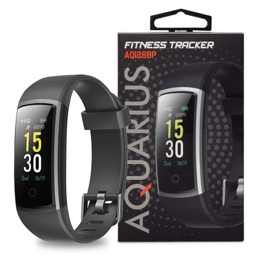 Aquarius AQ126 Fitness tracker with blood pressure-Colour Screen-Black
