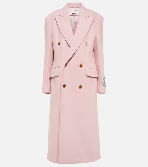 Double-breasted wool-blend coat