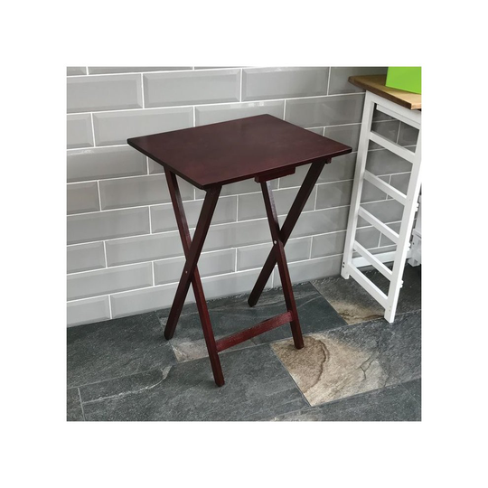 (Mahogany) Snack Table Folding Side Laptop Desk Portable