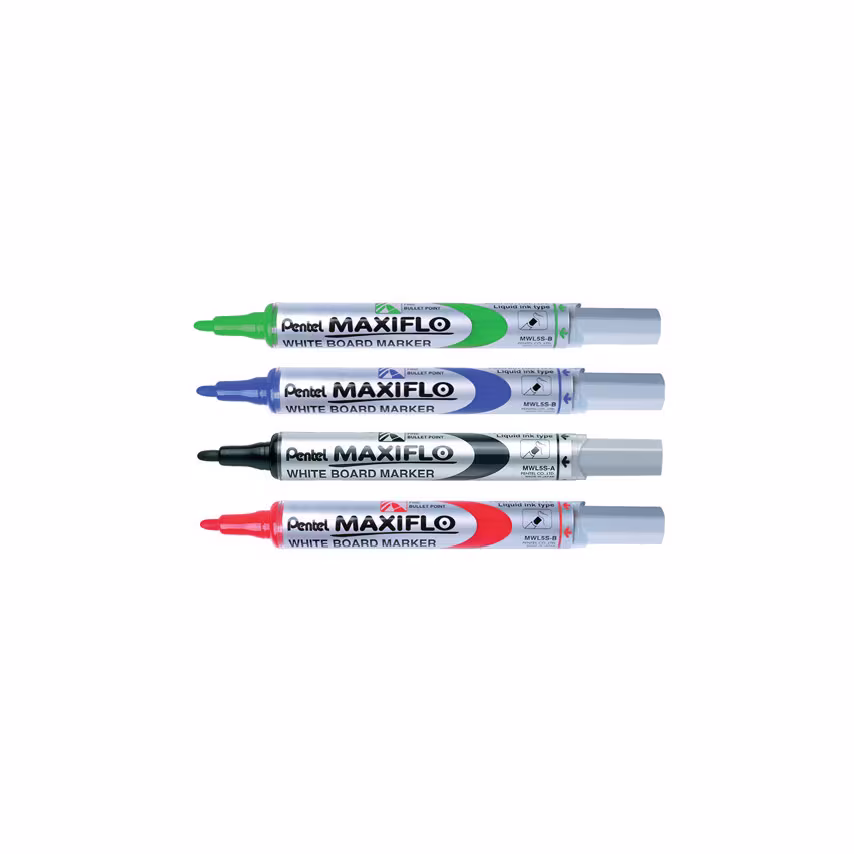 Pentel Maxiflo Drywipe Eraser Plus 4 Markers