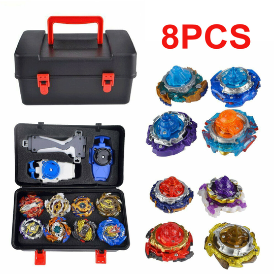 8Pcs Beyblade Burst Set Spinning Top with Launcher Grip + Box