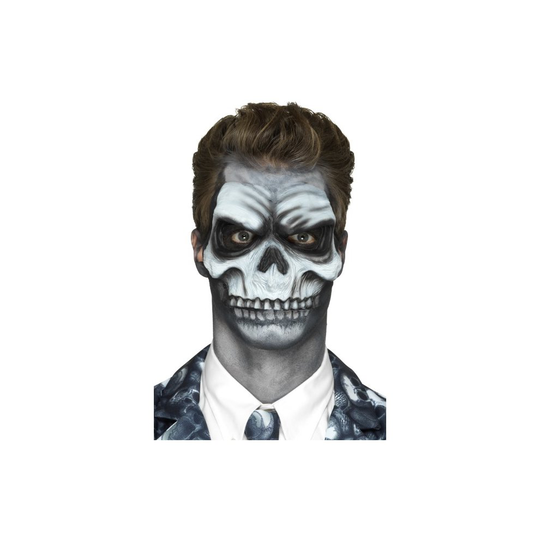 Foam Rubber Skull Head Prosthetic, White, With Adhesive -