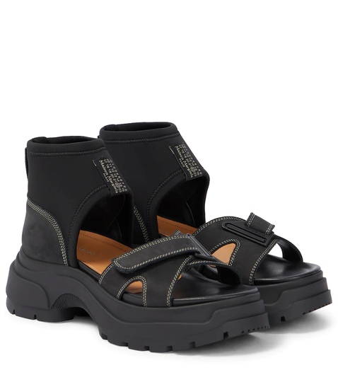 Leather and scuba sandals