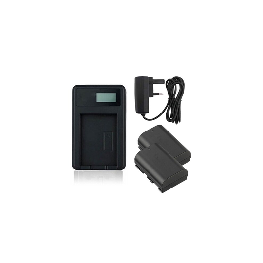 Mains Battery Charger and 2 Batteries For Canon EOS 7D DSLR Camera