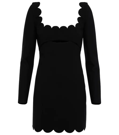 Cutout wool crêpe minidress