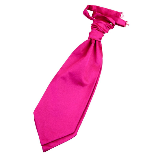 Hot Pink Plain Satin Pre-Tied Wedding Cravat