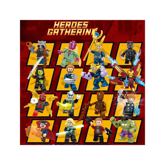 16 PCS Marvel Minifigure Minifigures Figures Compatible Lego Avengers Blocks Toy