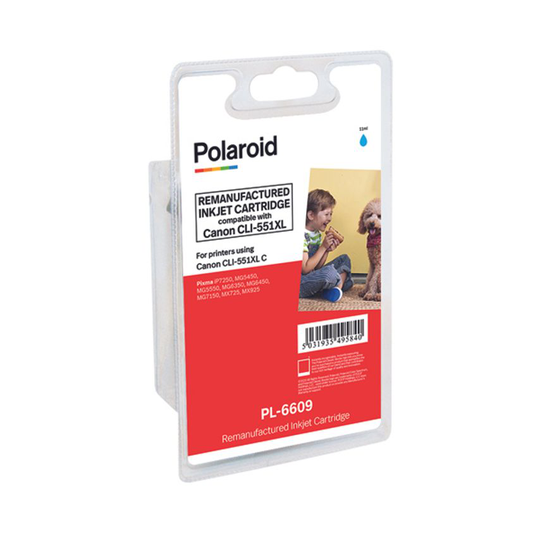 Polaroid CLI-551XL Cyan Inkjet Cartridge 6444B001-COMP