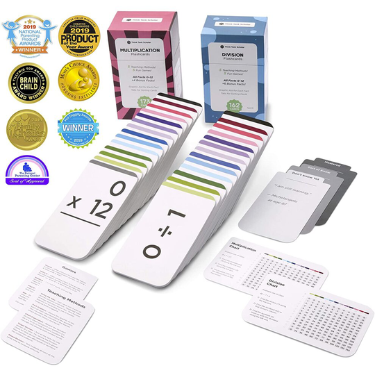 Think Tank Scholar 335 Multiplication (TIMES TABLES) and Division Flash Cards | All Facts 0-12 | Best for Kids in Year 4, 5, 6, 7, KS1 & KS2