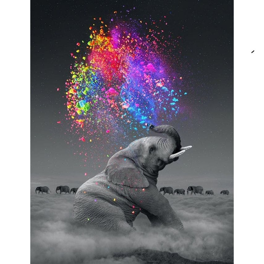 Living and Home 5D Diamond Painting Full Drill Art for Home Wall Decor,Elephant