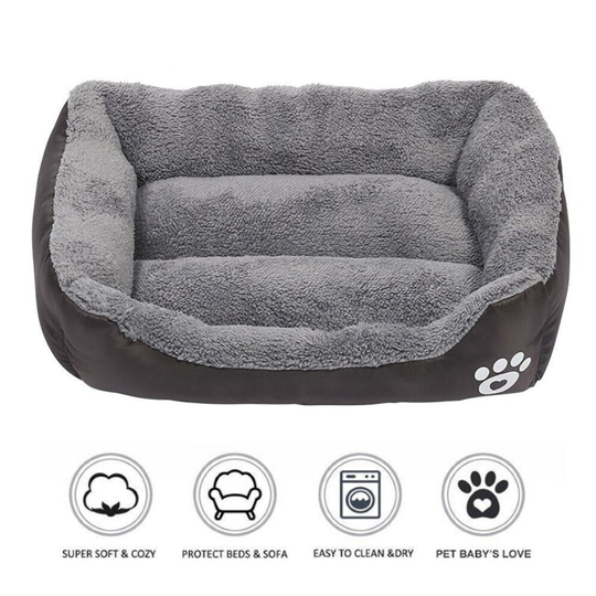 (Black, S: (43X32cm)) Pet Dog Cat Bed Soft Warm Cushion Puppy Kennel Mat Blanket Washable